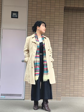 「Lazy Swan（レイジースワン）のアイテム」を使った、えりなさん（レディース・154cm）の秋コーディネート