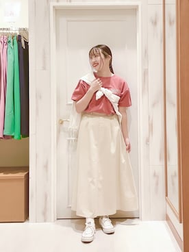 「トラペーズスカート」｜ハタケヤマさん（レディース・163cm）の春コーディネート