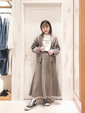 「Samansa Mos2 blue」｜「アイテム（デニムジャケット）」を使った、ハタケヤマさん（レディース・163cm）の冬コーディネート