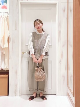 「Samansa Mos2（サマンサ モスモス）のセパレートサンダル（サンダル）」を使った、ハタケヤマさん（レディース・163cm）の夏コーディネート