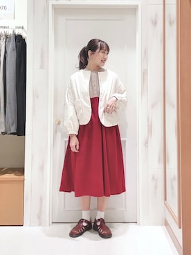 「ハロウィン」｜「アイテム（ノーカラージャケット）」を使った、ハタケヤマさん（レディース・163cm）の秋コーディネート