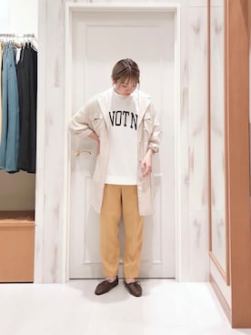 「Samansa Mos2 blue」｜「アイテム（スウェット）」を使った、ハタケヤマさん（レディース・163cm）の秋コーディネート