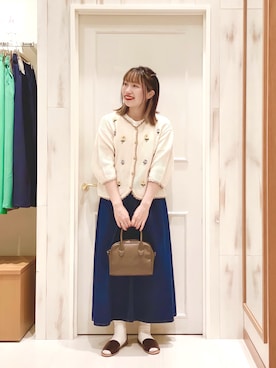 「Samansa Mos2（サマンサ モスモス）のセパレートサンダル（サンダル）」を使った、ハタケヤマさん（レディース・163cm）の春コーディネート