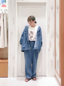 「イラスト」｜「アイテム（ジャケット/アウター）」を使った、ハタケヤマさん（レディース・163cm）の夏コーディネート