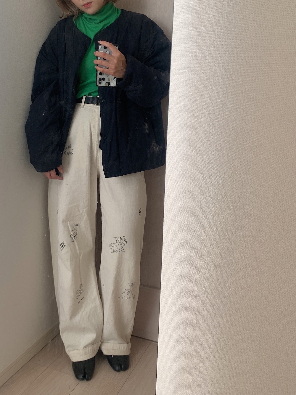 6（ロク）の「＜kurry × 6(ROKU)＞WHITE DENIM PRINT PANTS