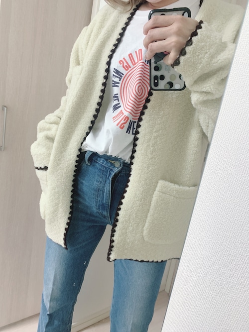 6（ロク）の「＜6(ROKU)＞BOA SHELL STICH CARDIGAN/カーディガン
