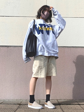 「アイテム（スリッポン、ゴールド系）」を使った、chano8さん（レディース・159cm）の秋コーディネート