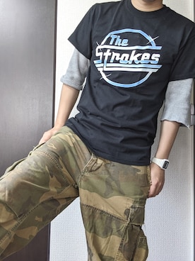 「Abercrombie&Fitch（アバークロンビーアンドフィッチ）のアイテム（パンツ）」を使った、まばゆいさん（メンズ・177cm）の夏コーディネート