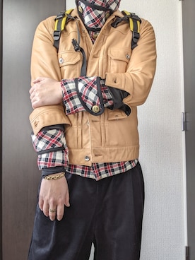 「Education from Youngmachines（エデュケーションフロムヤングマシーン）のアイテム（ジャケット/アウター）」を使った、まばゆいさん（メンズ・177cm）の冬コーディネート