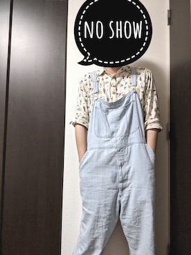 「GU（ジーユー）のアイテム（サロペット/オーバーオール）」を使った、まばゆいさん（メンズ・177cm）の夏コーディネート