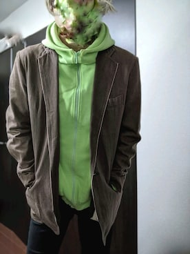 「my beautiful landlet（マイビューティフルランドレット）のアイテム（パーカー）」を使った、まばゆいさん（メンズ・177cm）の秋コーディネート