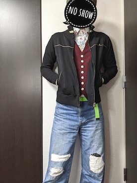 「ごきげんウィーク」｜「アイテム（ジャージ）」を使った、まばゆいさん（メンズ・177cm）の春コーディネート
