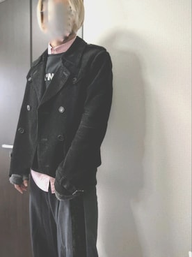 「ベロア」｜「アイテム（トレンチコート）」を使った、まばゆいさん（メンズ・177cm）の冬コーディネート