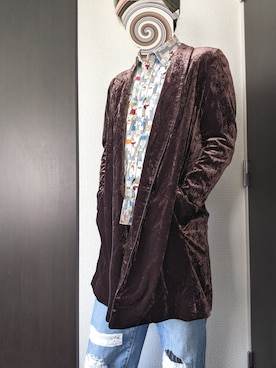 「ロング丈」｜「アイテム（その他アウター）」を使った、まばゆいさん（メンズ・177cm）の春コーディネート