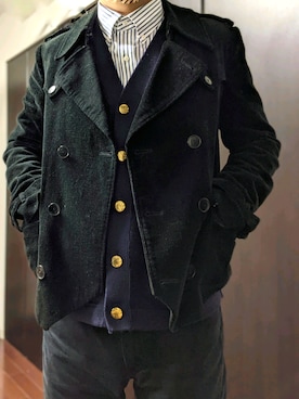 「仕事着」｜「アイテム（トレンチコート）」を使った、まばゆいさん（メンズ・177cm）の秋コーディネート