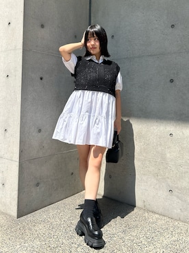 「アイテム（ローファー）」を使った、れなぴさん（レディース・150cm）の夏コーディネート