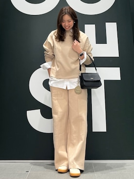 「LACOSTE（ラコステ）のアイテム（バッグ）」を使った、shimazuさん（レディース・158cm）の春コーディネート