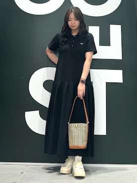 「LACOSTE（ラコステ）のアイテム」を使った、shimazuさん（レディース・158cm）の夏コーディネート