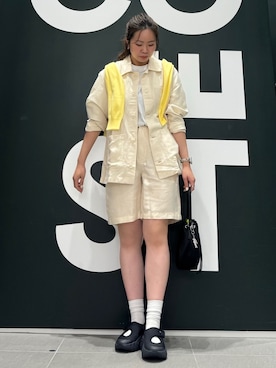 「LACOSTE（ラコステ）のアイテム（バッグ）」を使った、shimazuさん（レディース・158cm）の春コーディネート