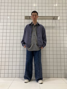 「SENSE OF PLACE by URBAN RESEARCH(センスオブプレイスバイアーバンリサーチ)のマイクロチェックエクストラルーズショートスリーブシャツ(シャツ/ブラウス、ホワイト系)」を使った、srsbrbr1234さん(メンズ・170cm)の春コーディネート