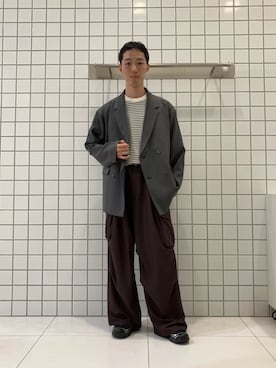 「SENSE OF PLACE by URBAN RESEARCH(センスオブプレイスバイアーバンリサーチ)のマルチボーダーショートスリーブTシャツ(Tシャツ/カットソー、ホワイト系)」を使った、srsbrbr1234さん(メンズ・170cm)の秋コーディネート