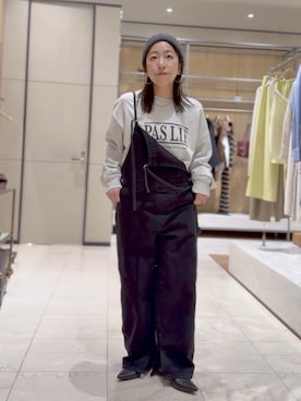 「アイテム（オールインワン・サロペット）」を使った、ggka4さん（レディース・154cm）の冬コーディネート