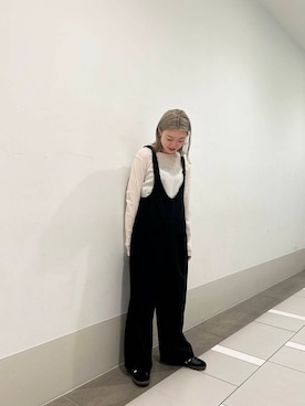 「FORK&SPOON」｜「アイテム（サロペット/オーバーオール）」を使った、晴菜さん（レディース・157cm）の秋コーディネート