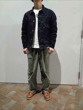 「RED WING（レッドウィング）のアイテム（その他シューズ）」を使った、MAKENさん（メンズ・172cm）の秋コーディネート