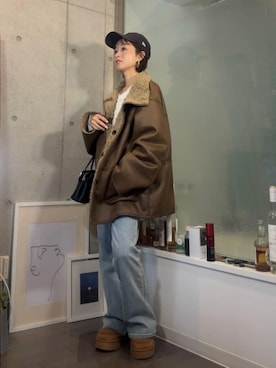 「アイテム（ムートンコート）」を使った、RAYCASSIN_officialさん（レディース・152cm）の秋コーディネート