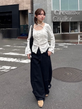 「RAY CASSIN（レイカズン）のアイテム（トップス）」を使った、RAYCASSIN_officialさん（レディース・156cm）の春コーディネート