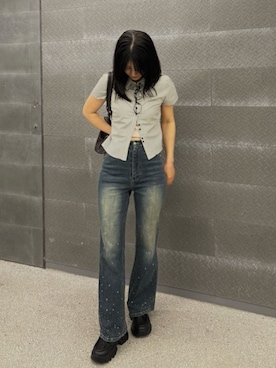 「RAY CASSIN（レイカズン）のアイテム（パンツ）」を使った、RAYCASSIN_officialさん（レディース・160cm）の春コーディネート