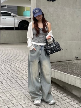 「RAY CASSIN（レイカズン）のアイテム（パンツ）」を使った、RAYCASSIN_officialさん（レディース・158cm）の春コーディネート