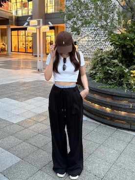 「RAY CASSIN（レイカズン）のアイテム（スラックス）」を使った、RAYCASSIN_officialさん（レディース・158cm）の夏コーディネート