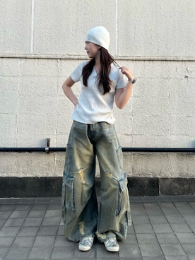 「RAY CASSIN（レイカズン）のアイテム（パンツ）」を使った、RAYCASSIN_officialさん（レディース・159cm）の春コーディネート