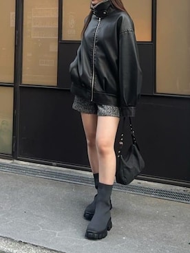「RAY CASSIN（レイカズン）のアイテム（ブルゾン）」を使った、RAYCASSIN_officialさん（レディース・157cm）の秋コーディネート