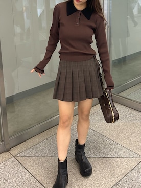 「RAY CASSIN（レイカズン）のアイテム（ブーツ）」を使った、RAYCASSIN_officialさん（レディース・157cm）の秋コーディネート