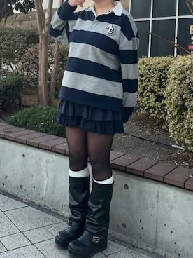 「RAY CASSIN（レイカズン）のアイテム（ブーツ）」を使った、RAYCASSIN_officialさん（レディース・158cm）の冬コーディネート