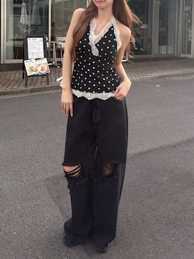 「RAY CASSIN（レイカズン）のアイテム（トップス）」を使った、RAYCASSIN_officialさん（レディース・155cm）の夏コーディネート