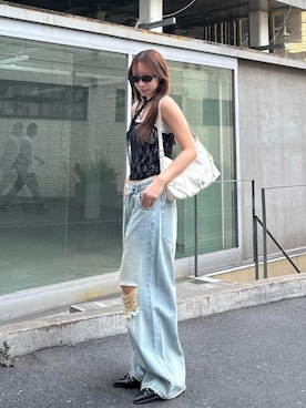 「RAY CASSIN（レイカズン）のアイテム（パンツ）」を使った、RAYCASSIN_officialさん（レディース・158cm）の夏コーディネート