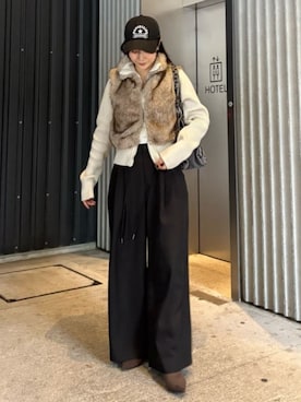 「RAY CASSIN（レイカズン）のアイテム（パンツ）」を使った、RAYCASSIN_officialさん（レディース・160cm）の秋コーディネート