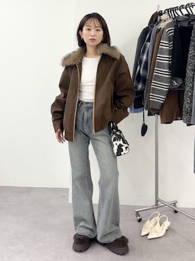 「RAY CASSIN（レイカズン）のアイテム（ブルゾン）」を使った、RAYCASSIN_officialさん（レディース・152cm）の秋コーディネート