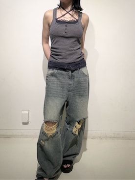 「RAY CASSIN（レイカズン）のアイテム（パンツ）」を使った、RAYCASSIN_officialさん（レディース・157cm）の夏コーディネート