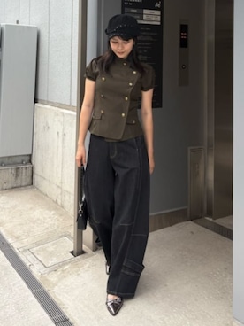 「RAY CASSIN（レイカズン）のベルトデザインミュール（その他シューズ、シルバー系）」を使った、RAYCASSIN_officialさん（レディース・158cm）の夏コーディネート