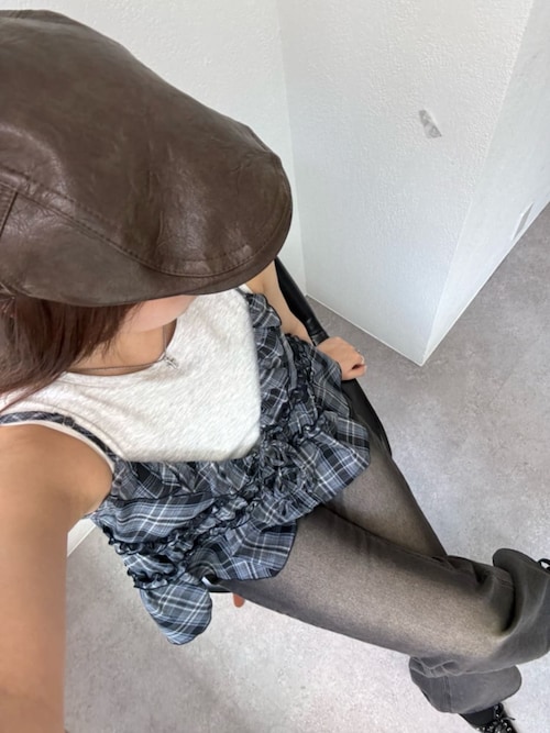 【ウエスト調節可】フレアデニムパンツ