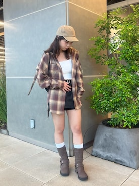 「RAY CASSIN（レイカズン）のアイテム（帽子）」を使った、RAYCASSIN_officialさん（レディース・159cm）の秋コーディネート