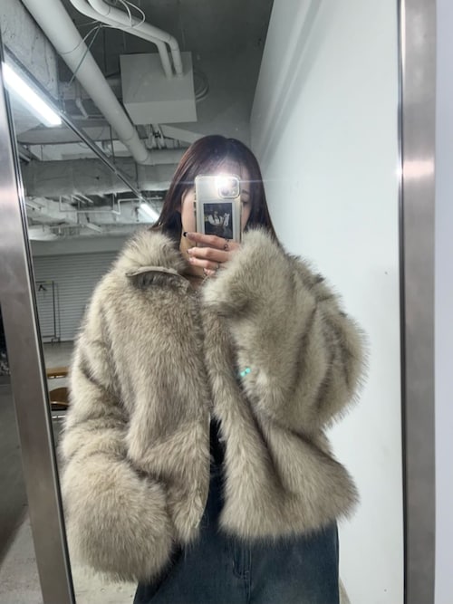 RAY CASSIN ダブルジップファーブルゾン　IVORY RAY CASSIN ダブルジップファーブルゾン IVORY ダブルジップファー