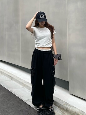 「RAY CASSIN（レイカズン）のアイテム（パンツ）」を使った、RAYCASSIN_officialさん（レディース・158cm）の夏コーディネート