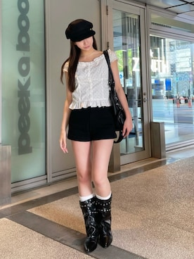 「アイテム（キャスケット）」を使った、RAYCASSIN_officialさん（レディース・158cm）の春コーディネート