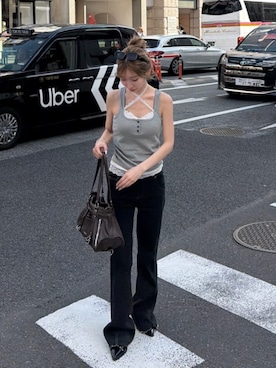 「RAY CASSIN（レイカズン）のアイテム（パンツ）」を使った、RAYCASSIN_officialさん（レディース・155cm）の夏コーディネート