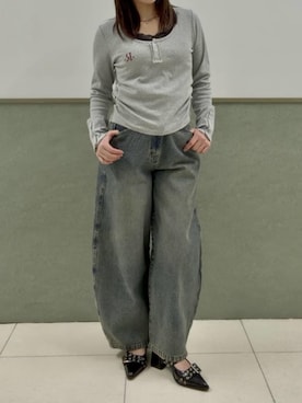 「RAY CASSIN（レイカズン）のアイテム（トップス）」を使った、RAYCASSIN_officialさん（レディース・156cm）の春コーディネート